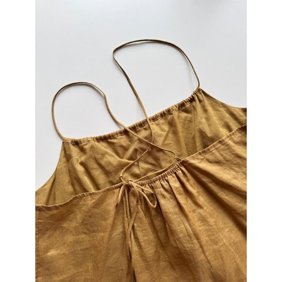 BANANA REPUBLIC Wild Mustard Ramie A-Line Square Neck Camisole Tank, Size M - Picture 7 of 12